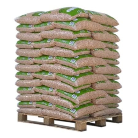 Holzpellets - DIN Pellets - Palette mit 130 Säcken zu 15 kg