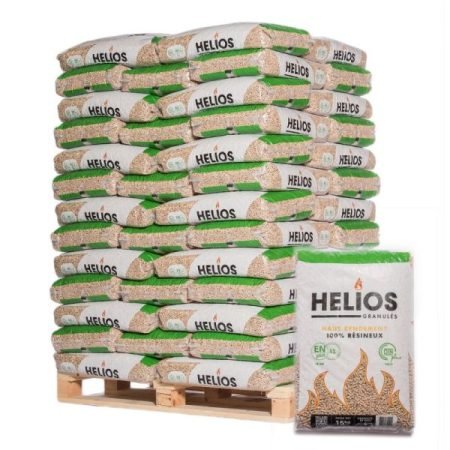 Holzpellets-Helios - 2 Holzpalette mit 140 Säcken zu 15 kg