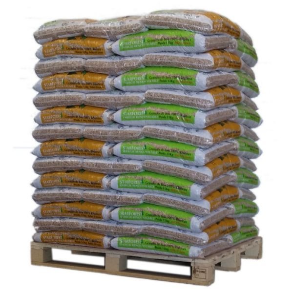Holzpellets-Starforest-Holzpalette mit 140 Säcken zu 15 kg